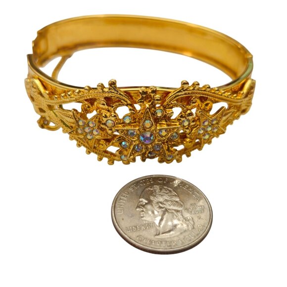 Kirks Folly Hinge Bangle Rhinestone Star Bracelet - Picture 7 of 10